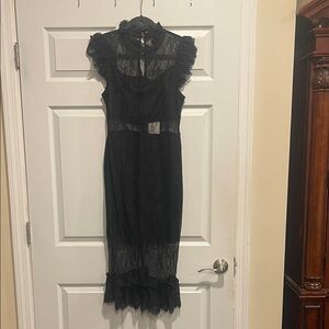 Endless Rose Black Lace Midi Dress